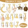 40 Pcs Hair Clips for Braids Locs Hair Jewelry Braids Hair Clips Gold Hair Accessories for Braids Hair Beads African Style Butterfly DIY Hair Jewelry Pendant Hair Charms Decoration for Braiding