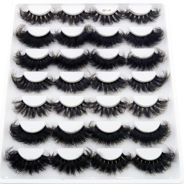 AMSDCN 14/16 Pairs Fluffy mix Lashes 10-25mm 3D Mink Lashes Long Thick Natural False Eyelashes Wholesale Lashes (SD12)