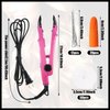 Lothee Fusion Hair Extension Tools Keratin Hair Extension Fusion Heat Iron Hair Extension Heat Tool with Fusion Glue Protector Template Hair Clips Finger Protector 2 Bags Keratin Glue Granule (Pink)