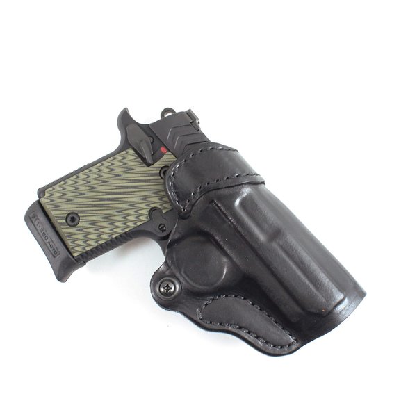 DeSantis Superfly Gun Holster, Made with Sticky Rubberized Fabric, Reversible and Removable Outer Flap, Fits Sig P238, Kimber Micro Carry, Colt Pony/Mustang, Unisex Pocket Holster, Ambidextrous, Black