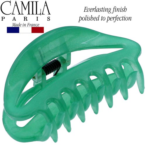 Camila Paris CP3079 French Hair Clip for Women, Green, Girls Hair Claw Clip Jaw Fashion Durable and Styling Hair Accessories for Women, Luxury Ladies Strong Hold No Slip Grip Clamp, Made in France