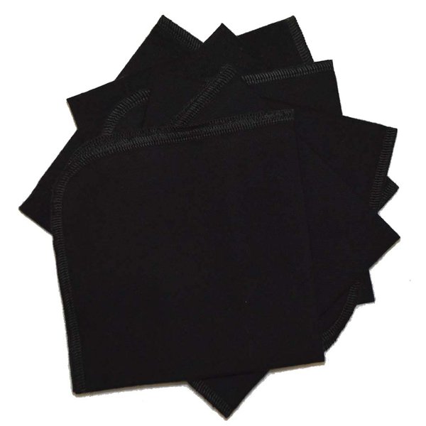 1 Ply Cotton Flannel 12x12 Inches Set of 10 Black