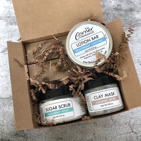 The Corner Handmade Happy Birthday Gift Set, Bath and Body Present for Women, Home Spa Basket, Wellness Kit for Her