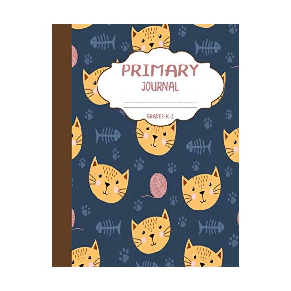 Primary Journal Grades k-2: Cute Cats, Draw and Write Composition Book for Kids, Half Page Lined Paper with Drawing Space ( 8.5" x 11" Notebook with Soft Durable Cover )