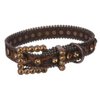 3/4" (20 mm) W Faux Zebra/Leopard Fur Rhinestone Dog Collar Size: XXS: 5"-7" Neck Color: Brown Leopard