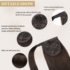 JIAMEISI Ponytail Extension Human Hair Wrap Around Clip in Hair Piece Ponytail Extension Human Hair Straight Ponytail Hair Extensions with Magic Paste 65G 14 Inch #2 Darkest Brown