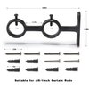 Goowin Curtain Rod Bracket, 3 pcs Double Curtain Rod Holder, Double Rod Brackets Hooks for Living Room Bedroom Curtain rods, Drapery Rods (Black)