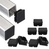 100Pack 1inch Square Tube End Caps, Black Square Plastic Plug Durable Glide Insert Pipe Covers, Small Tubing Post End Caps for Square Tubing Chair Table Stool Leg, Furniture Legs Replacement Caps