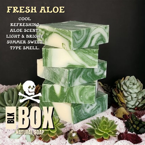 USA MADE Cool Fresh Aloe Men's Natural Bar Soap Moisturizing Body Wash Bath & Shower Soap from Natural Oils - Handmade Cold Process No Harsh Chemicals (Aloe Vera)