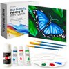 Painting4Real DIY Painting Class Kit for Adults: Learn to Paint This Blue Butterfly with Video Tutorials – How to Paint with Acrylics – Painting & Art Supplies – 9 Piece Acrylic Paint Set