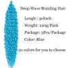 30inch Ocean Wave Braiding Hair Extensions 3packs Long Deep Curly Wave Braid Hair Synthetic Twist Ripple Crochet Deep Wave Braids Hair for Women 100g/pack(30",Blue)