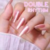 Double Rhythm Cat Eye Gel Nail Polish Set of 6 Colors Shimmer Glitter with Magnet 9D Holographic Reflective Magnetic Nail Polish (Silver Blue Orange Green Purple Pink -Kit 24)
