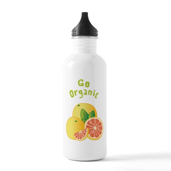 CafePress Go Organic Water Bottle 1.0L (34 oz) Stainless Steel Water Bottle