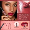 Perfect Combination! 3-in-1 Lip Gloss Set: Matte Lipstick, Moisturizing Lip Gloss, 2mm Lip Liner. The Matte Texture Is Non-sticky,waterproof, The Moisturizing Texture Is Hydrating (06 - Crazy Party)
