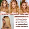 32 Inch Lace Front Wig Human Hair Highlight Brown to Honey Blonde Straight Lace Front Wigs Human Hair Brown HD Transparent Ombre Lace Frontal Wigs Pre Plucked with Baby Hair with HD Lace Frontal Wig
