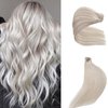 Hair Extensions for Women,70g Clip in Hair Extension Thick Full Head Hair Extensions OiMiGO 100% Brazilian Virgin Human Hair Hairpieces Soft Silky Straight for Fashion Women (#ice white,20Inch)