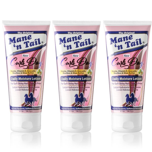 Mane 'n Tail Daily Moisture Lotion with Biotin, Vitamin E, Avocado, Rooibos & Shea Butter For Shiny Hair Tames Frizz (Daily Moisture Lotion 3pk)