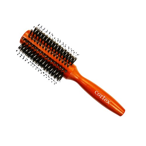 Cortex Professional Boar Bristle and Nylon Round Hair Brush, For Women and Men, For All Hair Types, Soft Hair Brush - Red Wood 2.75"