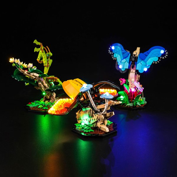 LocoLee LED Light Kit for Lego The Insect Collection 21342 Ideas Bugs, Lighting Accessories Compatible with Lego Nature 21342 Butterfly Set (Lights Only, No Models)
