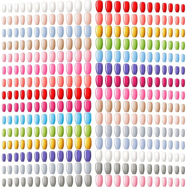 720 Pieces 30 Sets Medium Square False Artificial Nails Ballerina Coffin Press on Nails Solid Color Full Cover Glossy Fake Nails Tips for Women Girls DIY Nail (Bright Colors)