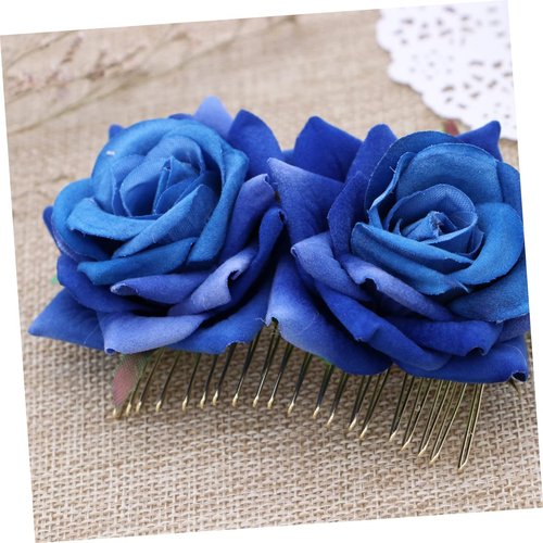 Gogogmee Girl Hair Clips Flower Hair Clips for Women Bride Headpieces for Wedding Floral Hair Headpiece for Brides Hair Accessories for Kids Womens Hair Clips Rose Fork Comb Miss