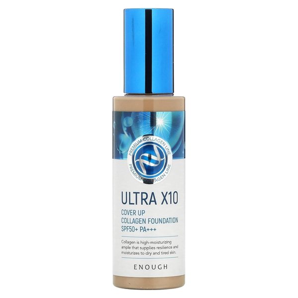Enough Ultra 10X Cover Up Collagen Foundation, SPF 50+ PA+++, 21, 3.53 oz (100 g)
