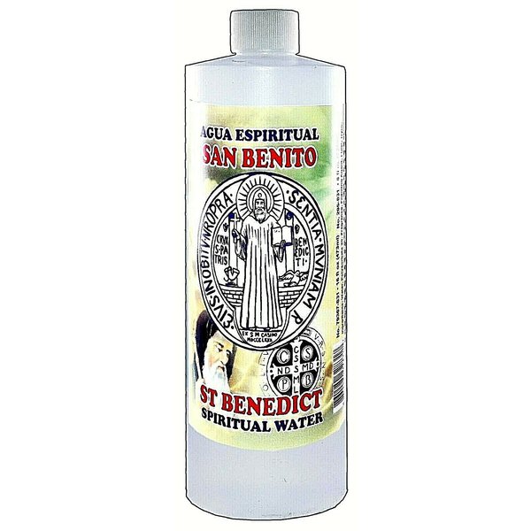 3 BOTTLES SAINT BENEDICT SPIRITUAL WATER- SAN BENITO AGUA ESPIRITUAL 16OZ-WICCA-MAGICK-PAGAN