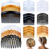24 Pieces Hair Side Combs French Twist Hair Comb Set Lightweight Plastic 11/25 Teeth Hair Comb Clips for Women Girls Hair Accessories(Black, Transparent, Light Brown)