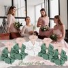 Loanzeg Satin Bridesmaid Scrunchies Bachelorette Hair Ties Set of 6 Bridal Shower No Damage Hairties ideas Gift for Wedding Party Favors Bridesmaid Proposal Gifts (Sage Green)