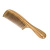 BEINY Natural Green Sandalwood Comb - Anti Static Wooden Hair Comb with Thickening Round Handle for Hair Health