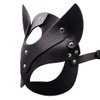 Bulex Woman Leather Cat Mask Costume Bunny Fox Cat Women Masquerade Masks,Animal Half Face Mask Cosplay Halloween Party Ladies, 8.7*7.5 IN, A.black-cat-mask-2