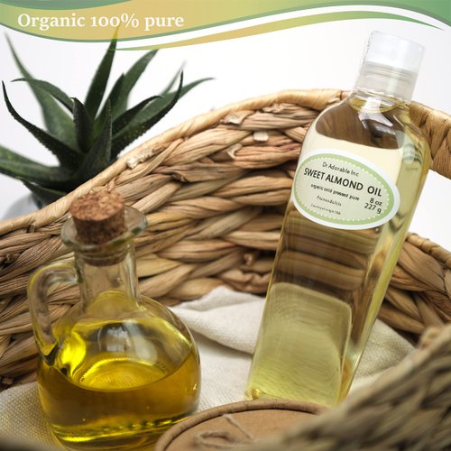 Dr Adorable - 8 oz - Sweet Almond Oil - 100% Pure Natural Organic Cold Pressed