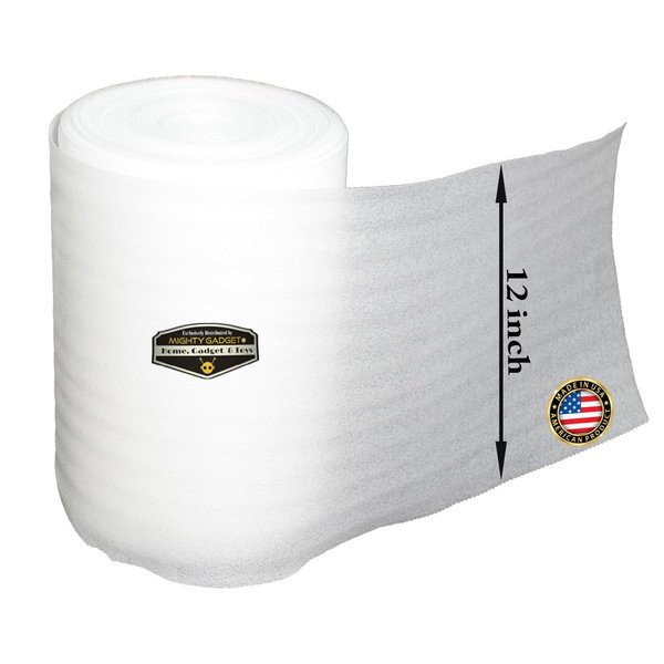 Mighty Gadget (R) 12" Wide x 300" Length (Inch) - 25 Feet Foam Wrap Rolls for Moving Packing Foam Roll Packing Materials. Packing Paper Alternative Shipping Supplies