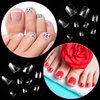 PAGOW 500 Pcs False Toenails Artificial French Acrylic Clear Toe Nail Tips 10 Sizes for Full Cover DIY Foot Nails