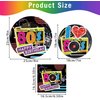 PGSWEER 60pcs Back to 80s Party Plates I Love 80's Disco Rock Party Plates Napkins Retor 80s Themed Birthday Paper Plates Supplies for Guests Dinner Decorations