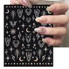 Moon Star Nail Stickers- 8Sheets Metallic Nail Art Stickers 3D Self-Adhesive Shiny Laser Stars Nail Supplies Gold Silver Nail Designs Stickers Sun Stars Moon Nail Decals for Women DIY Nail Decorations