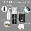 EMEDA Lash Shampoo Kit Cleaning Bath - Lash Cleanser for Extensions, USB Mini Portable Fan Brush Wash Bottle, Oil Free Lash Foam Safe for Natural Lashes Eyelash Shampoo for Lash Extensions
