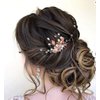 YBSHIN Bride Wedding Hair Comb Pearl Hair Piece Leaf Bridal Hair Accessories for Women and Girls (B-Rose Glod)