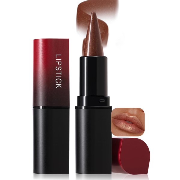 Wugbc 2 in 1 Brown Lip Liner Pencil Shinning Lipstick Gradient Lip Liner and Lipstick Lip Combo Silky Smooth Retractable Ombre Effect Cone Tip Crayon Form Long-Lasting Not Easy to Fade, 07#