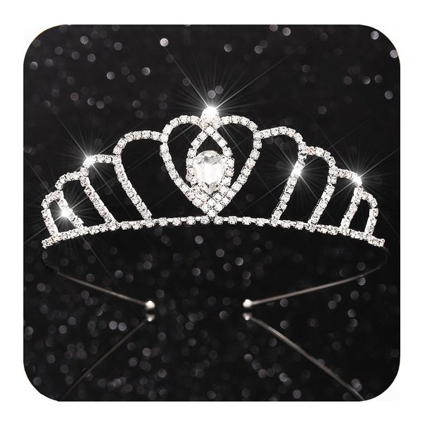 Kilshye Crystal Princess Tiara and Crown Silver Rhinestone Wedding Headband Birthday Headdress Hair Accessories for Girls (Silver)
