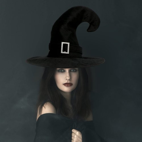 CUMENGLG Witch Hat for Women Halloween Witch Decoration for Halloween Party Carnivals Masquerade Cosplay Costume Accessory