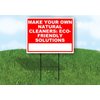 Make Your Own Natural Cleaners Eco-Friendly Solutions Write On Me Red 18x24 in Single Sided Yard Road Sign w/Stand