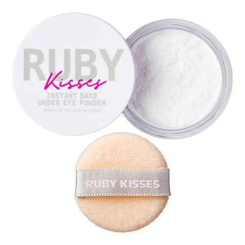 Ruby Kisses Instant Bake Undereye Powder - Vegan, Cruelty Free Powder for Brightening Eyes and Smudge-Free Makeup (Translucent)