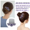 KuuGuu 4 PCS Luxury Sparkly Glitter Flower Leaf Rhinestone Black Plastic Hair Side Combs Women Flower Hair Comb Pins Rhinestone Slide Clips Bride Wedding Headdress Hair Accessories