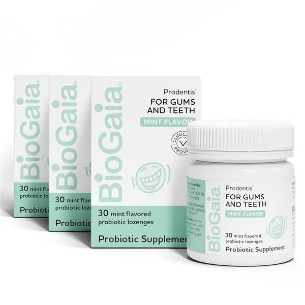 BioGaia Prodentis 3-Pack Bundle | Dental Probiotics for Teeth and Gums | Promotes Good Oral Health & Gut Health Too | Oral Probiotics | Mint-flavored Lozenges