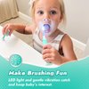 Papablic Toddler Sonic Electric Toothbrush for Ages 1-3 Years, Baby Electric Toothbrush with Cute Dino Cover and Smart LED Timer, 4 Brush Heads (Jo)