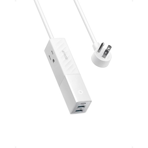 Anker Travel Power Strip USB C, Anker 511 USB Power Strip, 2 Outlets & 3USB Ports, 5ft Soft Extension Cord 30W Power Delivery - iphone14/13,Protable - Dorm/Room/Office/School, Cruise Ship, TUV Listed