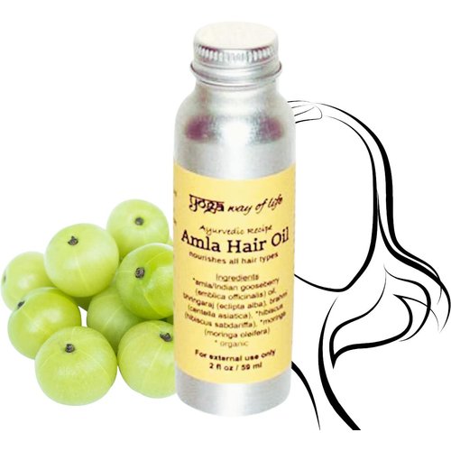 Yoga Way of Life Amla Hair Oil - Organic Indian Gooseberry Herbal Oil | Nourishes Hair and Scalp | Ayurvedic Recipe | 2 FL OZ (Sample)