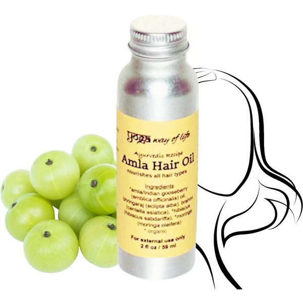 Yoga Way of Life Amla Hair Oil - Organic Indian Gooseberry Herbal Oil | Nourishes Hair and Scalp | Ayurvedic Recipe | 2 FL OZ (Sample)