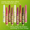 3 Colors Fat Lip Oil Slick Click Press Lipstick, Moisturizing Lip Balm Korean Shining Mirror Lip Gloss Nourishing Solid Lip Glaze, Plump Your Lips, High Pigmented Vegan Lip Oil Non-Sticky (A#)